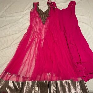 Anarkali style dress w lining and leggings